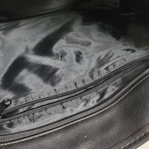 Heritage Portfolio bag Vinyl Zipper Top 3 section pockets briefcase soft sided - Picture 9 of 15